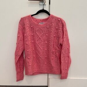 Old Navy Rose Pink Bobble Cable Crewneck Sweater